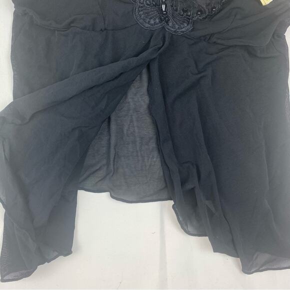 vintage beaded black butterfly camisole tank open front women's medium 90s britt - Picture 6 of 9